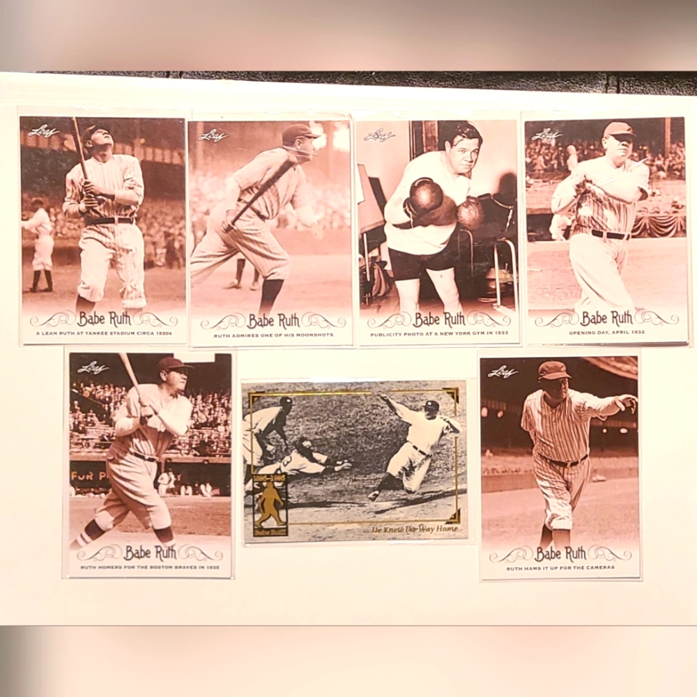 Babe Ruth Topps and Panini MLB Baseball Card Lot of 7